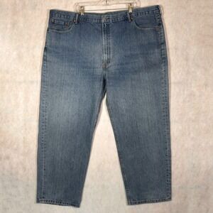 Levi Jeans Mens 50x30 550 Relaxed Fit Blue Medium Wash Good Denim Pants